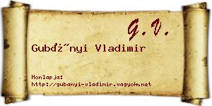 Gubányi Vladimir névjegykártya